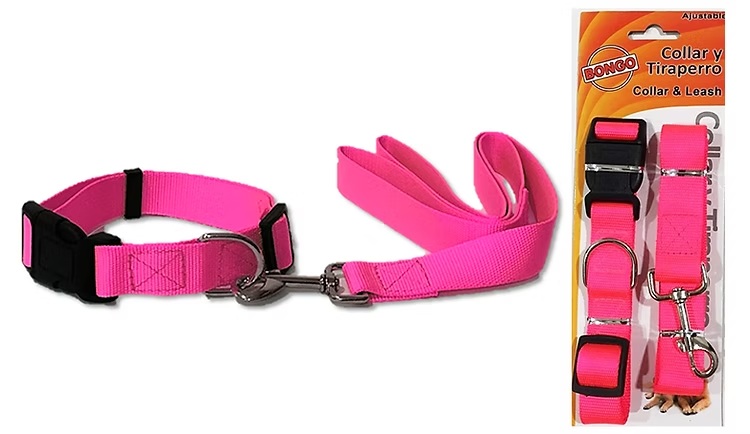 ACC-056 COMBO COLLAR Y JALADOR NEON – ROSA NEON - Imagen 1