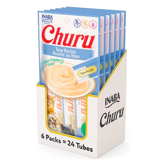 CHURU 3 CAJA CHURU TUNA RECIPE (6 SOBRES = 24 TUBOS) - Imagen 1